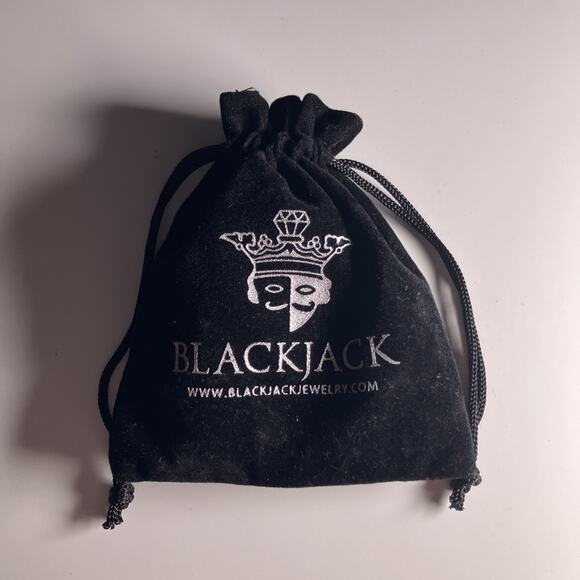 Blackjack Jewelry Mens Black Leather Stainless Steel Anchor Bracelet w Pouch - Picture 8 of 8